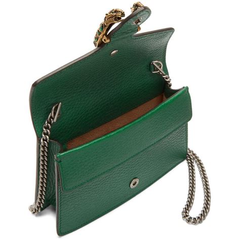 gucci green super mini|Dionysus leather super mini bag in emerald green leather .